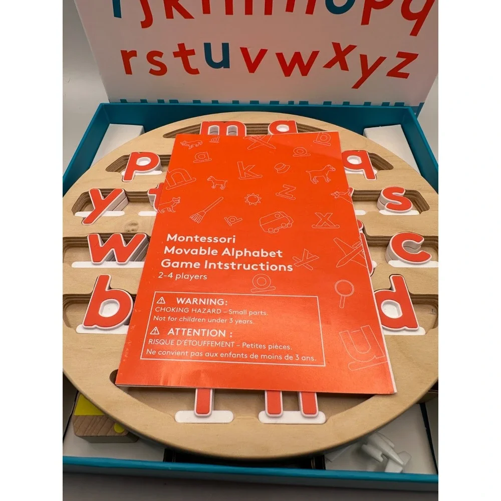 LovEvery Montessori Movable Alphabet Game Letters Objects Cards 2 PCS MISSING